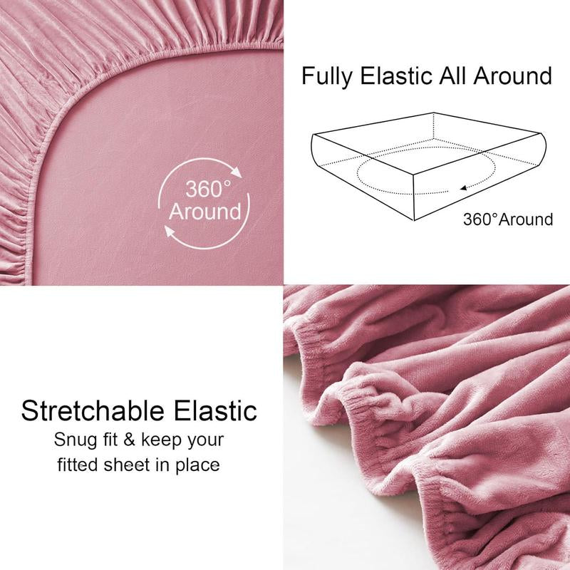 Luxurious Solid Color Fitted Sheet & Pillowcase Set - 3 Piece Soft Bedding for Ultimate Comfort & Halloween Decor
