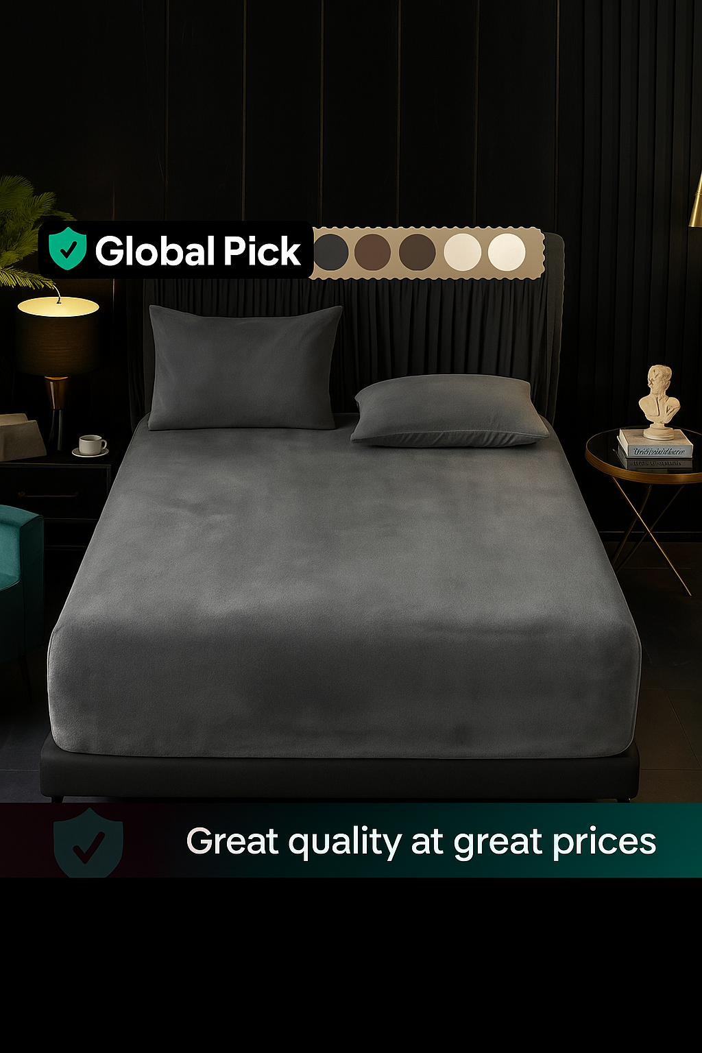 Luxurious Solid Color Fitted Sheet & Pillowcase Set - 3 Piece Soft Bedding for Ultimate Comfort & Halloween Decor