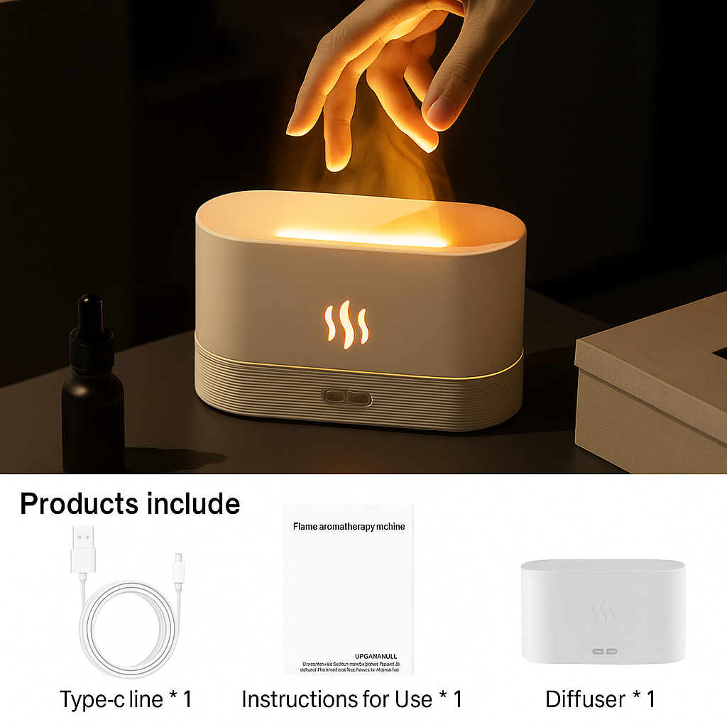 Aroma Diffuser Air Humidifier Ultrasonic Cool Mist Maker Fogger Led Essential Oil Flame Lamp Difusor