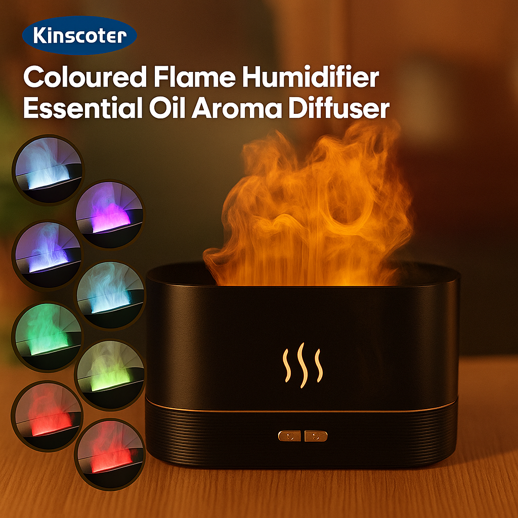Aroma Diffuser Air Humidifier Ultrasonic Cool Mist Maker Fogger Led Essential Oil Flame Lamp Difusor